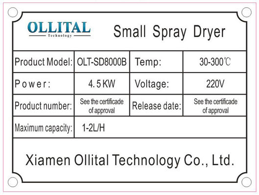 Laboratoryjna suszarka rozpyłowa 2L 220V-450V 1 rok gwarancji